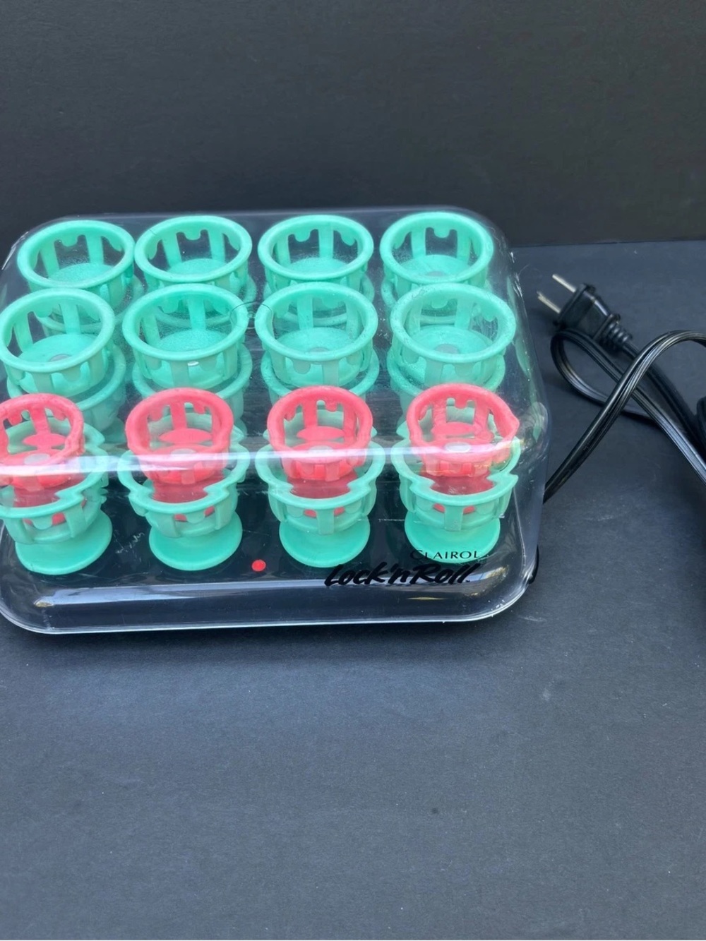 Lock and roll Electric Hair Roller Heater with Green and Pink Rollers